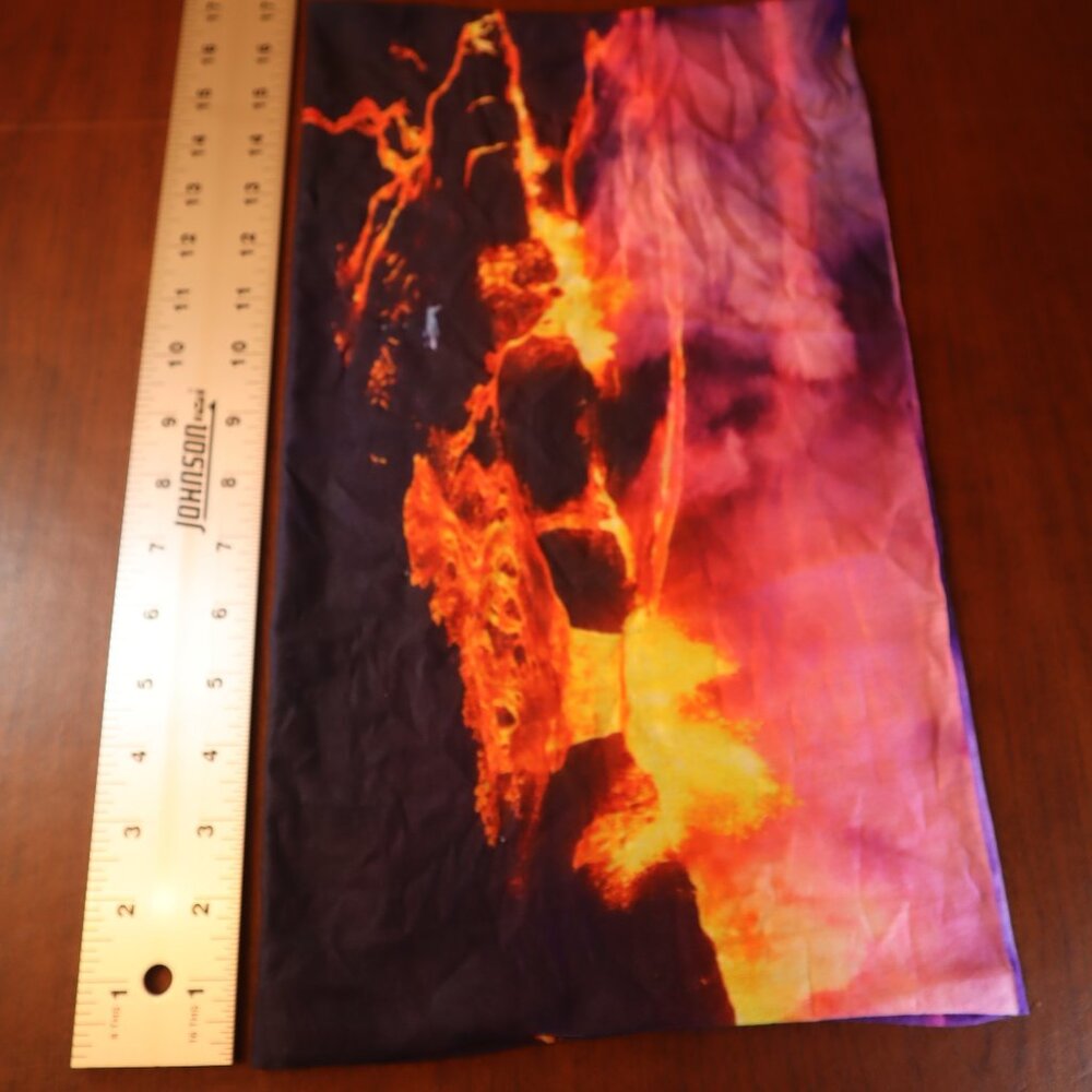 Kids Lightweight Neck Gaiter | Lava Volcano Print | Ski & Winter Sports